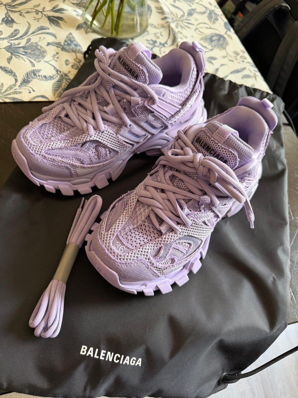 Balenciaga Lavender Track Mesh Sneakers